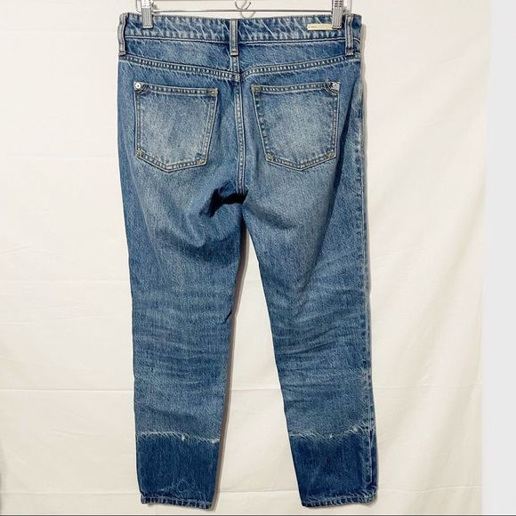 Sz26 Distressed Patch Blue Jeans Pilcro & the Letterpress Anthropologie - Picture 2 of 12